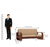 Denzaderb Solid Sheesham Wood 3 Seater Sofa (Natural Finish)
